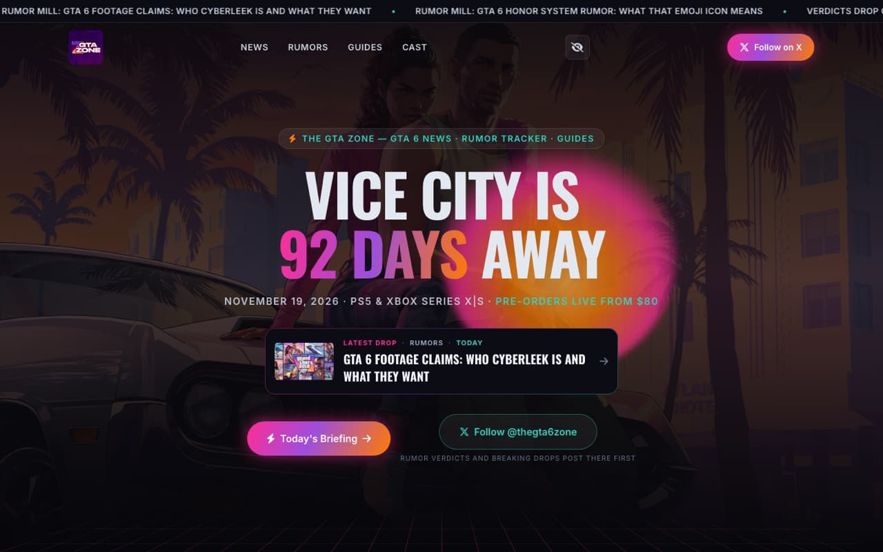Screenshot of The GTA Zone